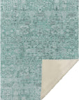 Parallel Bands Teal Washable Indoor-Outdoor Rug