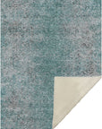 Vintage Teal Washable Indoor-Outdoor Rug