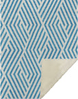 Geometric Teal Washable Indoor-Outdoor Rug