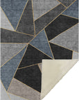 Gentle Waves Blue Washable Indoor-Outdoor Rug