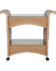 Lloyd Flanders Loom Wicker Outdoor Castered Bar Cart