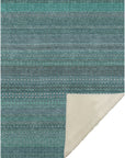 Stripes Teal Washable Indoor-Outdoor Rug