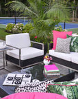 Elements Outdoor Settee with Loom Arm and Back