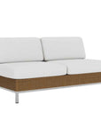 Elements Armless Outdoor Settee with Loom Back