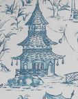 D.V. Kap Pagodas Blue Throw Pillow With Insert