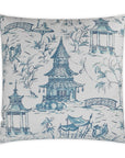 D.V. Kap Pagodas Blue Throw Pillow With Insert