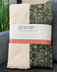 Ocean Ripples Green Washable Indoor-Outdoor Rug