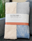 Circles Blue Washable Indoor-Outdoor Rug