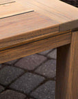 Lloyd Flanders Teak Butterfly Leaf Umbrella Outdoor Dining Table