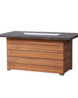 Teak Outdoor Fire Table with Faux Concrete Top