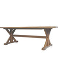 Lloyd Flanders Teak Rectangular Trestle Base Outdoor Dining Table