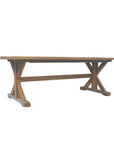 Lloyd Flanders Teak Rectangular Trestle Base Outdoor Dining Table
