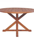 Teak Round Cross Base Outdoor Dining Table