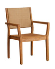 Lloyd Flanders Loom Loom Back Teak Outdoor Dining Armchair