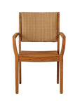 Lloyd Flanders Loom Loom Back Teak Outdoor Dining Armchair