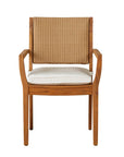 Lloyd Flanders Loom Loom Back Teak Outdoor Dining Armchair