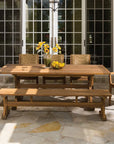 Lloyd Flanders Loom Loom Back Teak Outdoor Dining Armchair