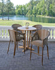 Lloyd Flanders Teak Round Outdoor Bar Table