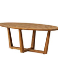 Teak Oval Sled Base Outdoor Cocktail Table