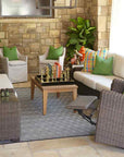 Lloyd Flanders Teak Rectangular Tapered Leg Outdoor Cocktail Table