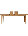 Teak Double Butterfly Leaf Outdoor Dining Table