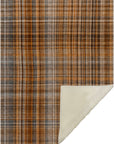 Plaid Terracotta Washable Indoor-Outdoor Rug