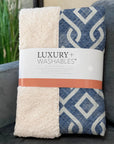 Offset Stripes Navy Washable Indoor-Outdoor Rug
