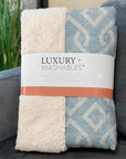 Offset Stripes Sky Washable Indoor-Outdoor Rug
