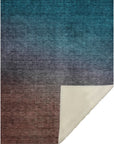 Quiet Current Teal Washable Indoor-Outdoor Rug