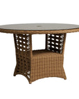 Lloyd Flanders Magnolia Round Umbrella Outdoor Dining Table
