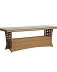 Lloyd Flanders Magnolia Rectangular Umbrella Outdoor Dining Table