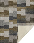 Flowing Harmony Brown Washable Indoor-Outdoor Rug