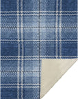 Spiral Whispers Navy Washable Indoor-Outdoor Rug