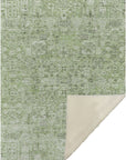 Parallel Bands Green Washable Indoor-Outdoor Rug