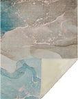 Muted Whispers Teal Washable Indoor-Outdoor Rug