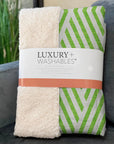 Geometric Green Washable Indoor-Outdoor Rug