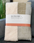 Gentle Waves Beige Washable Indoor-Outdoor Rug
