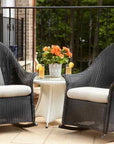 Lloyd Flanders Loom Wicker High Back Porch Outdoor Rocker