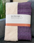 Stripes Eggplant Washable Indoor-Outdoor Rug