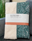 Woven Blocks Teal Washable Indoor-Outdoor Rug