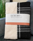 Spiral Whispers Black Washable Indoor-Outdoor Rug
