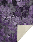 Floral Purple Washable Indoor-Outdoor Rug