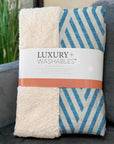 Geometric Teal Washable Indoor-Outdoor Rug