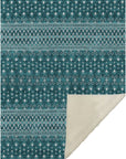 Lazy Rivers Teal Washable Indoor-Outdoor Rug