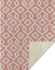 Offset Stripes Salmon Washable Indoor-Outdoor Rug