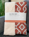 Offset Stripes Red Washable Indoor-Outdoor Rug