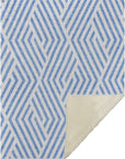 Geometric Blue Washable Indoor-Outdoor Rug