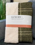 Spiral Whispers Olive Washable Indoor-Outdoor Rug