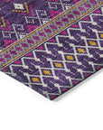 Lazy Rivers Purple Washable Indoor-Outdoor Rug