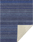 Stripes Navy Washable Indoor-Outdoor Rug